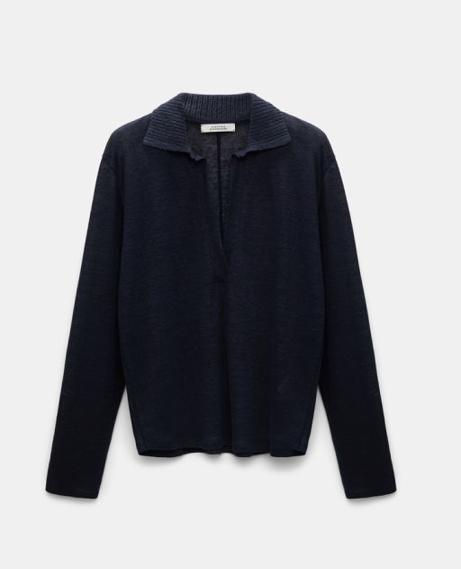Dorothee Schumacher - Langarmshirt mit Kragen dark navy