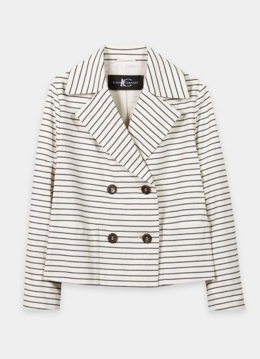 Luisa Cerano - Streifen Cabanjacke cream/navy blue