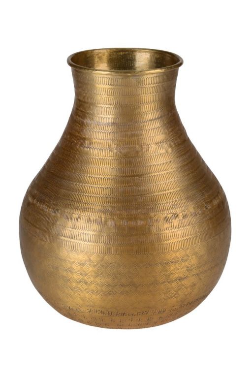 Metallvase mit Muster Gold M