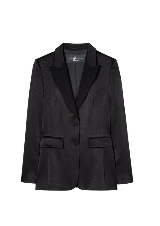 Luisa Cerano - Smoking Satin Blazer black