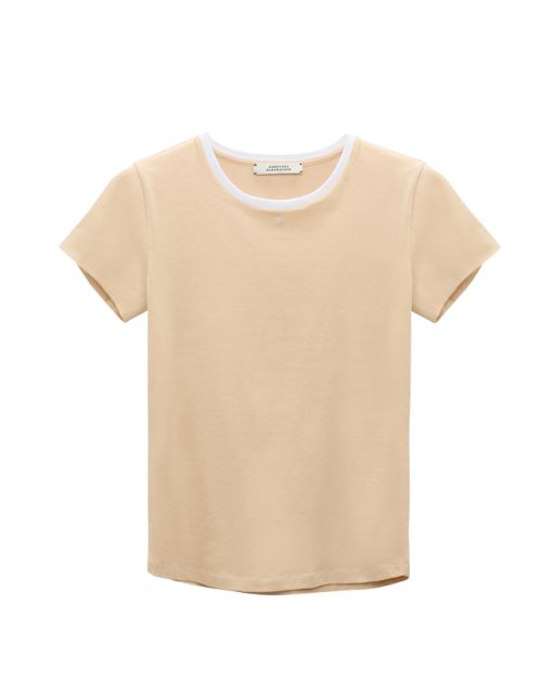 Dorothee Schumacher - Shirt mit kontrastierendes Bündchen camel