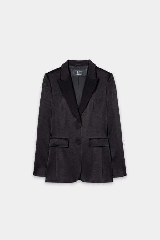 Luisa Cerano - Smoking Satin Blazer black