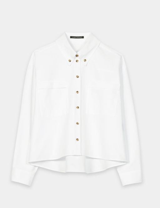 Luisa Cerano - Baumwoll Hemdbluse weiß