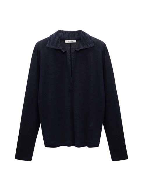 Dorothee Schumacher - Langarmshirt mit Kragen dark navy