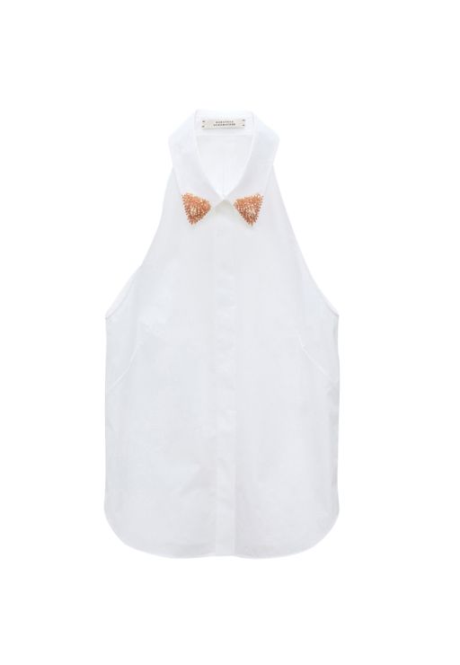 Dorothee Schumacher - Ärmellose Bluse mit besticktem Kragen