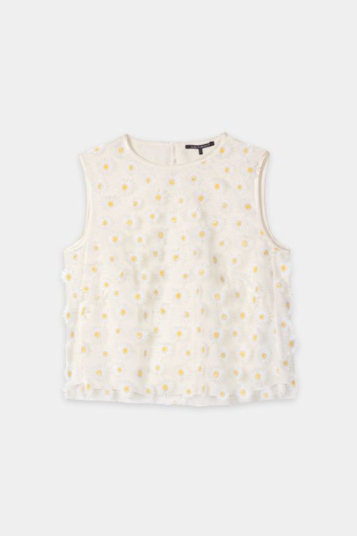 Luisa Cerano - Top mit Margariten weiß