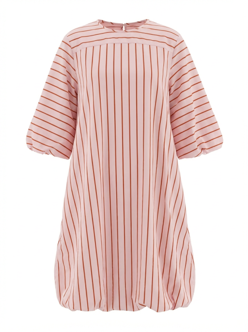ODEEH - Baumwollkleid mit Streifen rose/rot