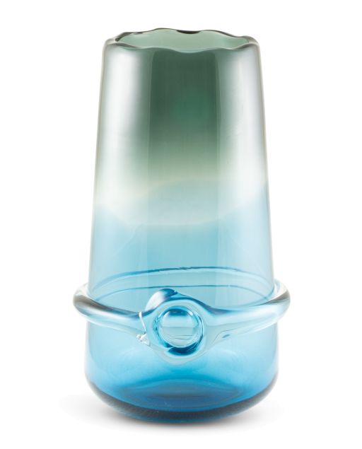 Glasvase Knob in blau