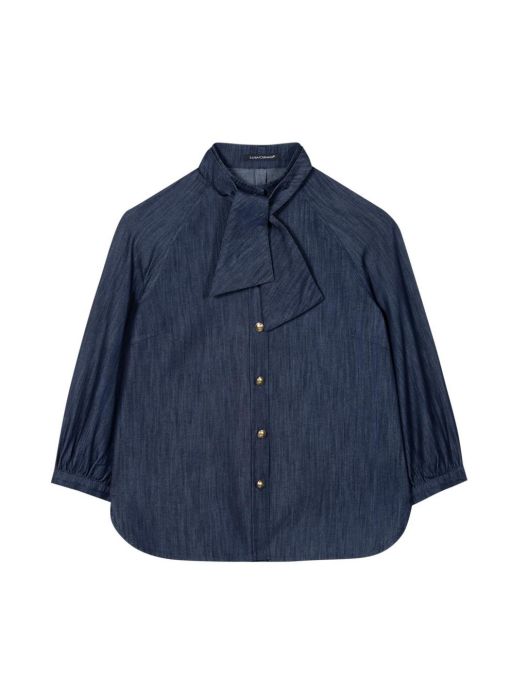 Luisa Cerano - Denim Bluse mit Schluppe