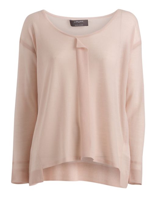 René Lezard - Fließender Pullover in rosé aus ultrafeiner Schurwolle aus Italien