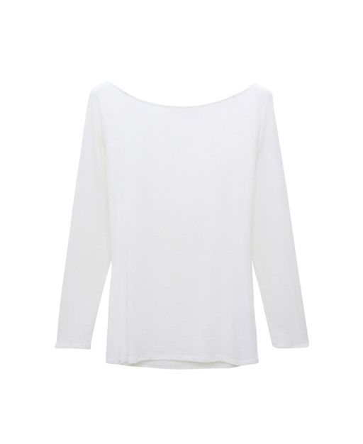 Dorothee Schumacher - Langarmshirt aus elastischem Jersey off white