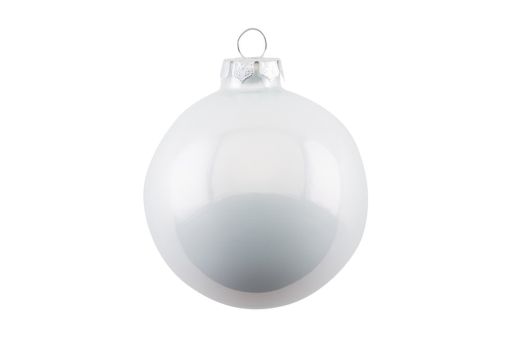 Weihnachtskugel Opal uni 8cm weiß