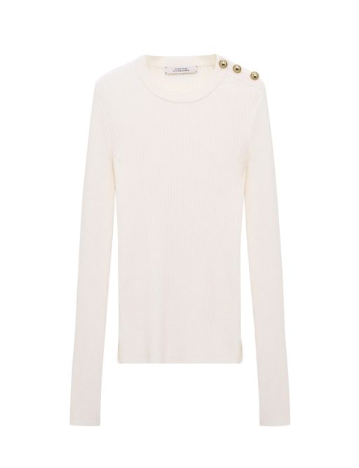 Dorothee Schumacher - Pullover mit goldenen Knöpfen orchid white