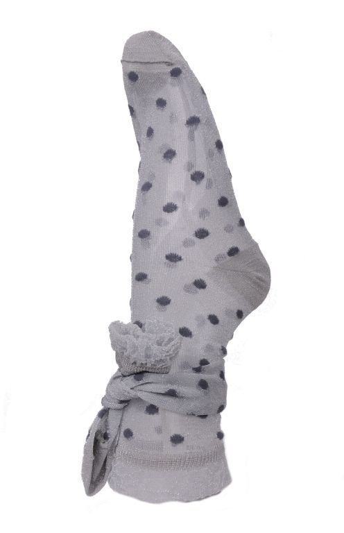 Daily Socks - LOU Transparente Socke mit grauen Dots