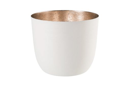 Windlicht Madras weiss/nudegold
