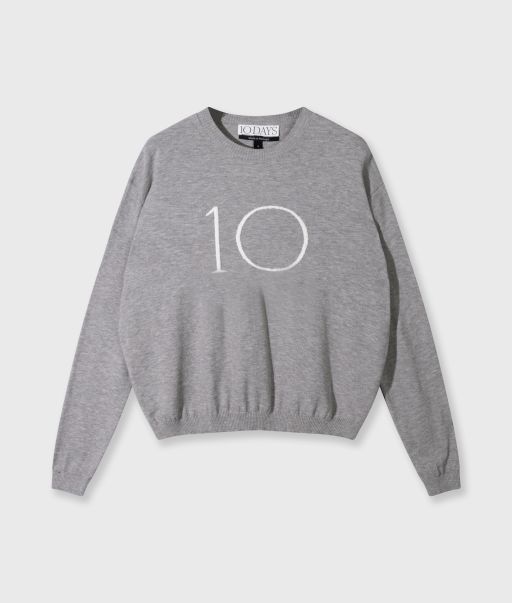10 Days - Pullover im Feinstrick grey