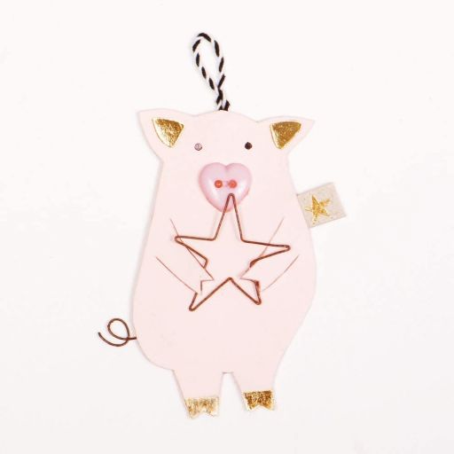 Glücksschweinchen mit Stern