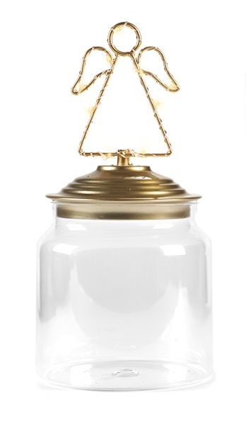 Glas mit Engeldeckel und LED