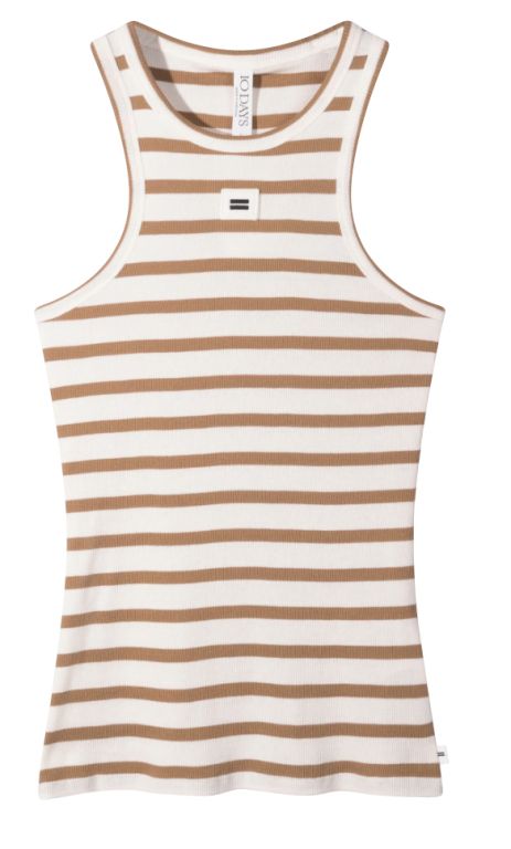 10 Days - Tank Top stripe ecru brown