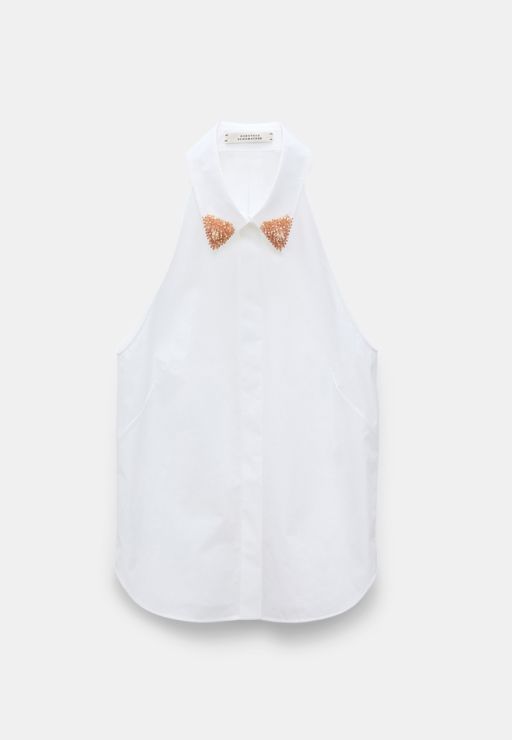 Dorothee Schumacher - Ärmellose Bluse mit besticktem Kragen