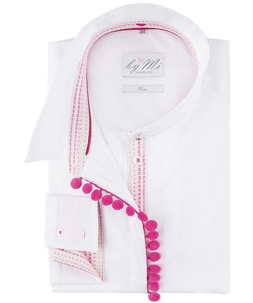 by Mi - Bluse weiss/pink, Singapore Sling