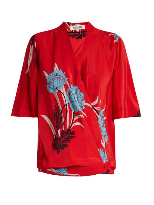Diane von Fürstenberg - Seidenbluse mit Blumendruck