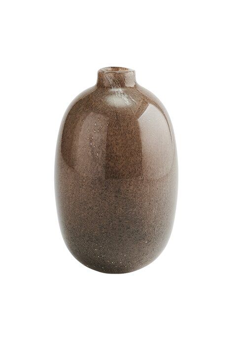 Linen Vase H15,7cm Glitzer Bubbles oval taupe