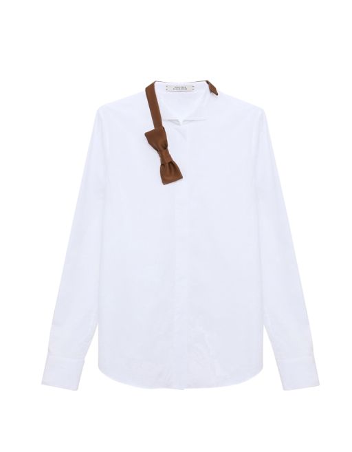 Dorothee Schumacher - Hemd aus Baumwoll-Popeline mit Fliege white terra